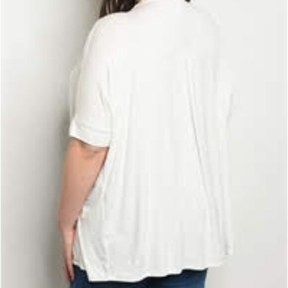 Ivory White Cardigan 1X - Picture 3 of 3